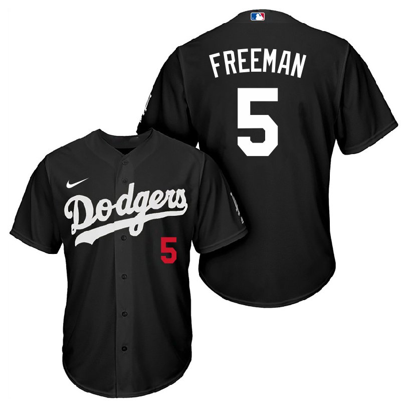 Dodgers #5 Freddie Freeman Black Limited Stitched Player Jersey