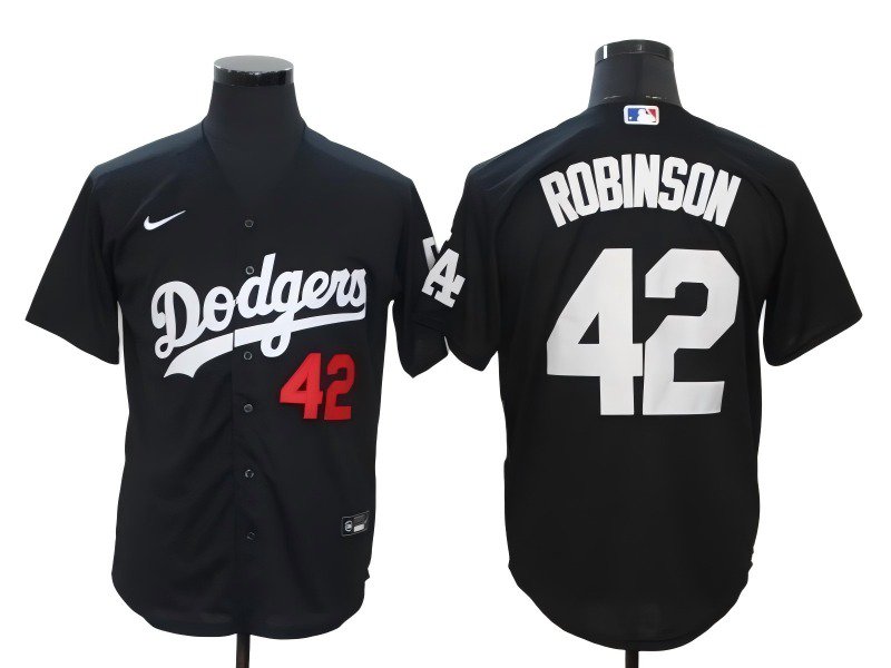 Dodgers #42 Jackie Robinson Black Stitched Baseball Jersey