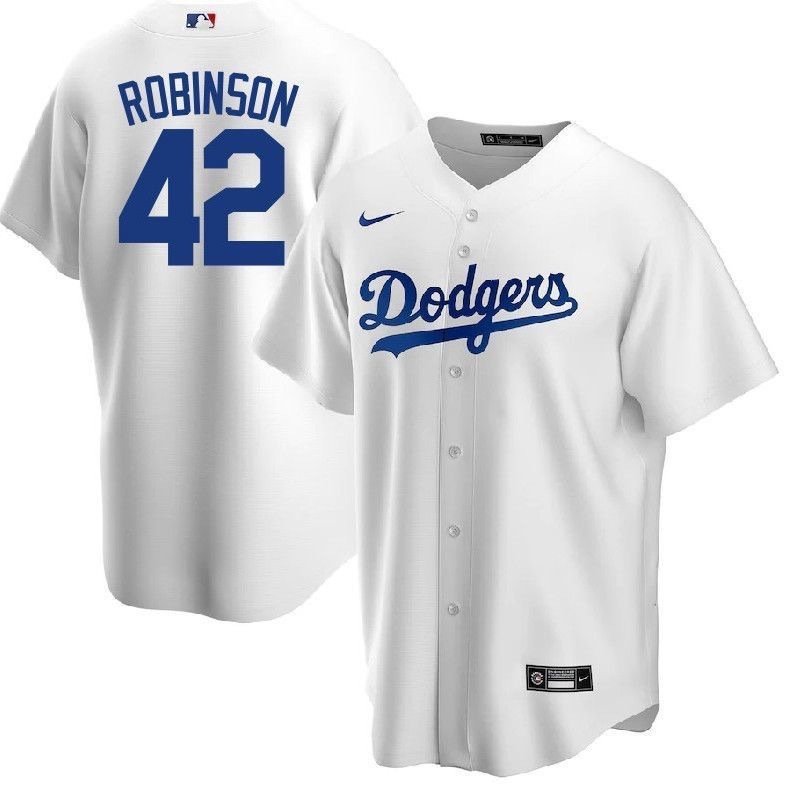 Dodgers #42 Jackie Robinson White Cool Baseball Jersey