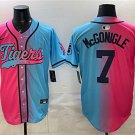 Men's Detroit Tigers #7 Kevin McGonigle Pink/Blue Limited Stitched Baseball Jersey