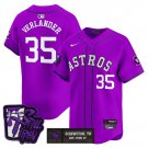 Men's Houston Astros #35 Justin Verlander DJ Screw Still Tippin Purple Patch Vapor Limited Jersey