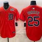 Men's Detroit Tigers #25 Gleyber Torres Orange 2026 Alternate USA 250' Patch Jersey