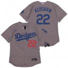 Los Angeles Dodgers 22 Clayton Kershaw Gray Road Baseball Jersey