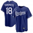 Dodgers #18 Yoshinobu Yamamoto Royal Cool Baseball Stitched Jersey