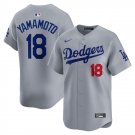 Los Angeles Dodgers #18 Yoshinobu Yamamoto Gray Road Baseball Jersey