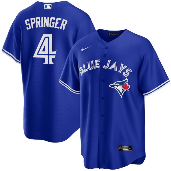 Men's TOR #4 George Springer Royal Cool Player Jersey