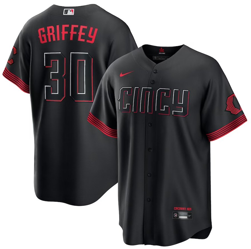 Cincinnati Reds #30 Ken Griffey Jr. Black City Connect Baseball Limited Jersey