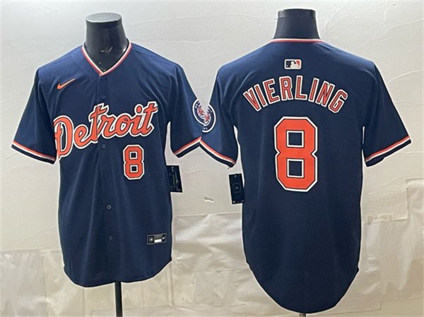 Tigers #8 Matt Vierling Navy 2026 Alternate Vapor Premier Limited Stitched Baseball Jersey