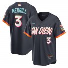 San Diego Padres #3 Jackson Merrill Obsidian 2026 City Connect Stadium Limited Jersey
