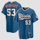 Milwaukee Brewers #53 Brandon Woodruff Mineral Blue 2026 City Connect Stadium Stitched Jersey