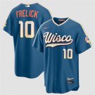 Milwaukee Brewers #10 Sal Frelick Mineral Blue 2026 City Connect Stadium Stitched Jersey