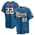 Milwaukee Brewers #22 Christian Yelich Mineral Blue 2026 City Connect Stadium Jersey