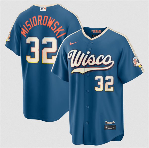 Milwaukee Brewers #32 Jacob Misiorowski Mineral Blue 2026 City Connect Stadium Jersey