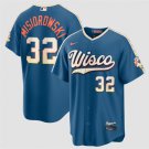 Milwaukee Brewers #32 Jacob Misiorowski Mineral Blue 2026 City Connect Stadium Jersey