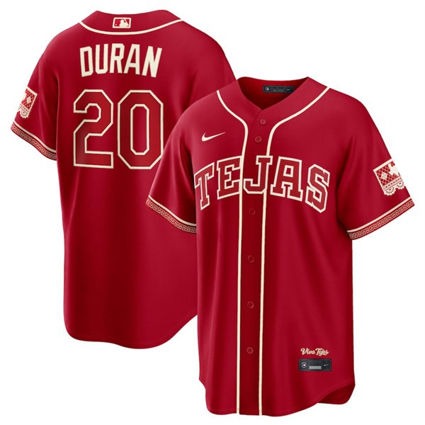 Texas Rangers #20 Ezequiel Dur&Atilde;&iexcl;n Red 2026 City Connect Stadium Stitched Jersey Maroon