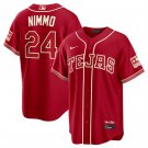 Texas Rangers #24 Brandon Nimmo Red 2026 City Connect Stadium Stitched Jersey Maroon