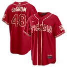 Texas Rangers #48 Jacob deGrom Red 2026 City Connect Stadium Stitched Baseball Jersey