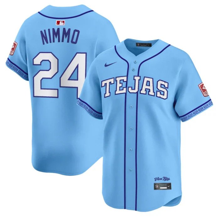Brandon Nimmo Jersey #24 TEX 2026 City Connect Premier Stitched Blue