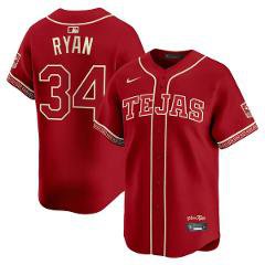 Texas Rangers #34 Nolan Ryan Red 2026 City Connect Stadium Stitched Baseball Jersey