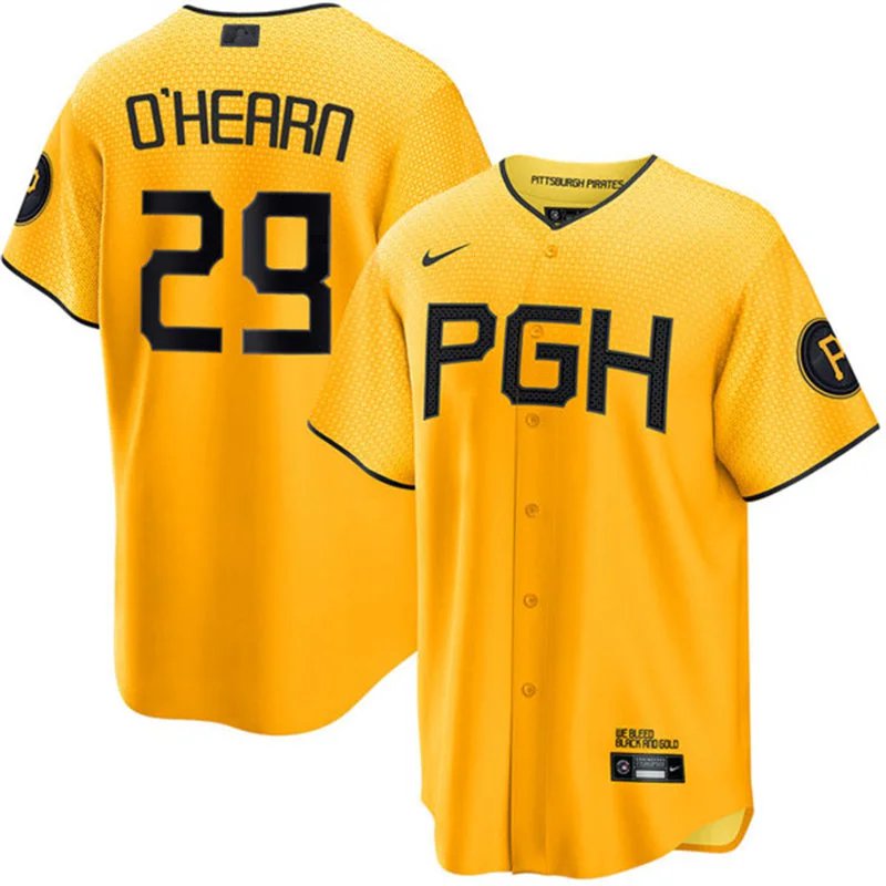 Pittsburgh Pirates #29 Ryan O'Hearn Gold City Connect Jersey