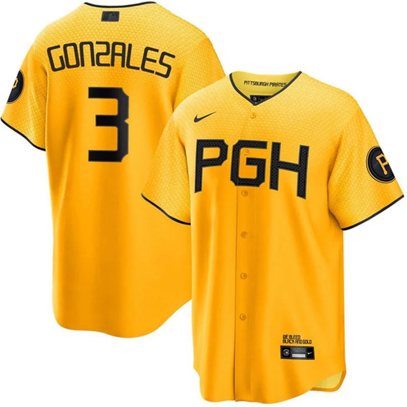 Pittsburgh Pirates #3 Nick Gonzales Gold City Connect Jersey