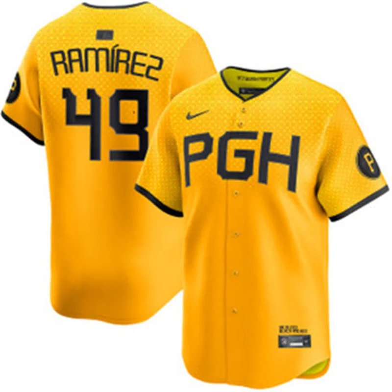 Pittsburgh Pirates #49 Yohan Ramirez Gold City Connect Jersey