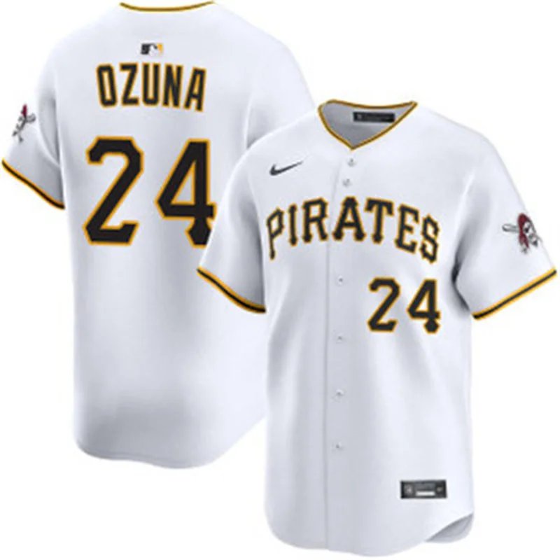 Pittsburgh Pirates #24 Marcell Ozuna Nike White Home Limited Jersey