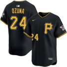 Pittsburgh Pirates #24 Marcell Ozuna Nike Black Alternate Limited Jersey