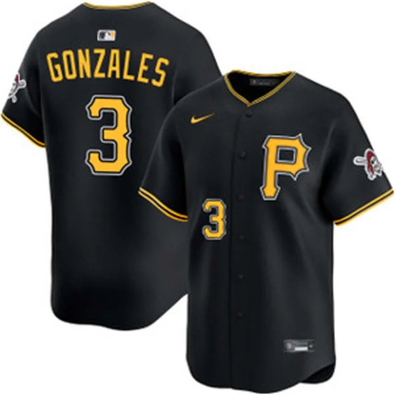 Pittsburgh Pirates #3 Nick Gonzales Nike Black Alternate Limited Jersey
