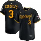 Pittsburgh Pirates #3 Nick Gonzales Nike Black Alternate 2nd Pittsburgh Limited Jersey