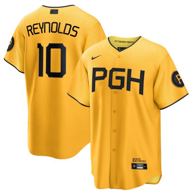 Pittsburgh Pirates #10 Bryan Reynolds Gold City Connect Jersey