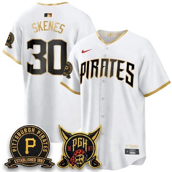 Pittsburgh Pirates #30 Paul Skenes White City Connect 2.0 Replics Jersey