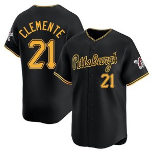 PIT #21 Roberto Clemente Black Alternate 2nd Pittsburgh Limited Jersey