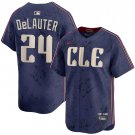 Men's Cleveland Guardians #24 Chase DeLauter Navy City Connect Limited Jersey