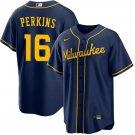 Milwaukee Brewers #16 Blake Perkins Nike Navy Alternate Limited Jersey