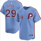 Philadelphia Phillies #29 John Kruk Blue Baseball Jersey
