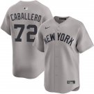 New York Yankees #72 Jose Caballero Nike Gray With Name Away Limited Jersey