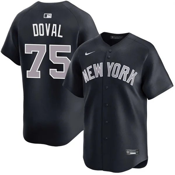 New York Yankees #75 Camilo Doval Nike Navy Alternate 2nd with Name New York Limited Jersey