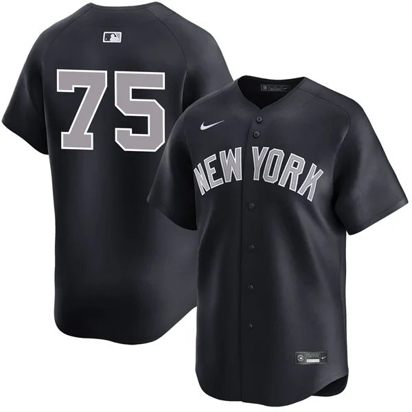 New York Yankees #75 Camilo Doval Nike Navy Grey Alternate 2nd New York Limited Jersey