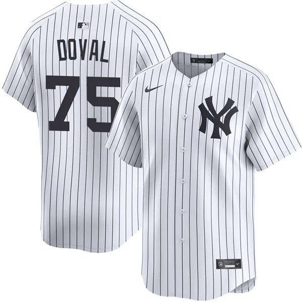 New York Yankees #75 Camilo Doval Nike White Home with Name Limited Jersey