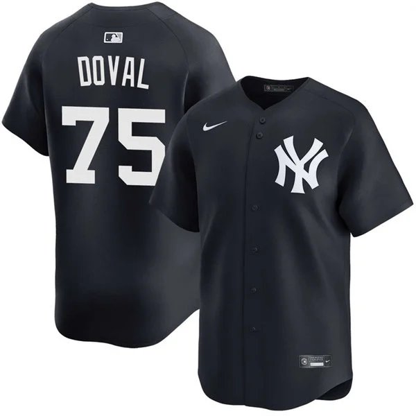 New York Yankees #75 Camilo Doval Nike Navy NY Alternate With Name Limited Jersey