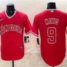 Men's Los Angeles Angels #9 Zach Neto Red Stitched Baseball Jersey