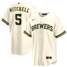 Garrett Mitchell 5 Milwaukee Brewers Jersey - Cream