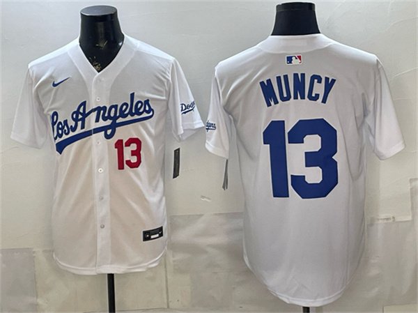 Dodgers #13 Max Muncy White Alternate Stadium Stitched Baseball Jersey