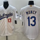 Dodgers #13 Max Muncy White 2026 Gold Collection 9x & B2B Champs Patch Stitched Baseball Jersey