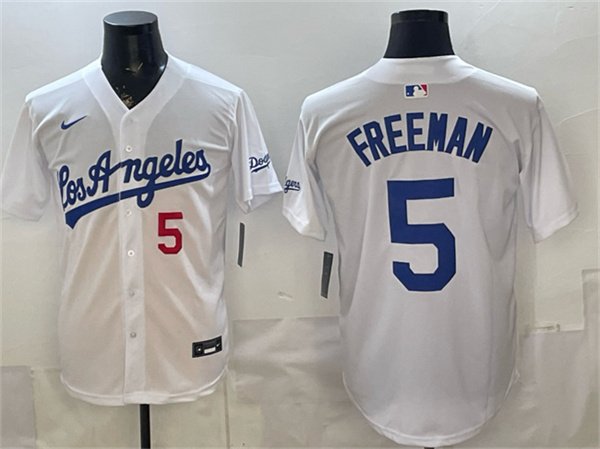 Dodgers #5 Freddie Freeman White Alternate Stadium Stitched Baseball Jersey