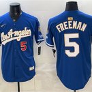 Dodgers #5 Freddie Freeman Royal 2026 Gold Collection 9x & B2B Champs Patch Stitched Baseball Jersey