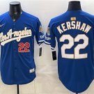 Dodgers #22 Clayton Kershaw Royal 2026 Gold Collection 9x & B2B Champs Patch Baseball Jersey