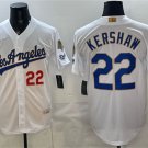 Dodgers #22 Clayton Kershaw White 2026 Gold Collection 9x & B2B Champs Patch Baseball Jersey