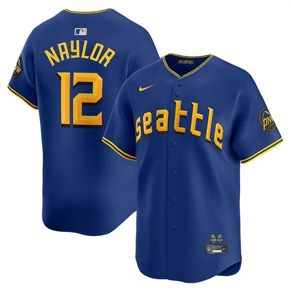 Men's Seattle Mariners #12 Josh Naylor Royal 2025 Limited Stitched Jersey
